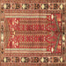 Square Machine Washable Persian Brown Traditional Rug, wshtr407brn