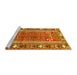 Sideview of Machine Washable Persian Yellow Traditional Rug, wshtr407yw