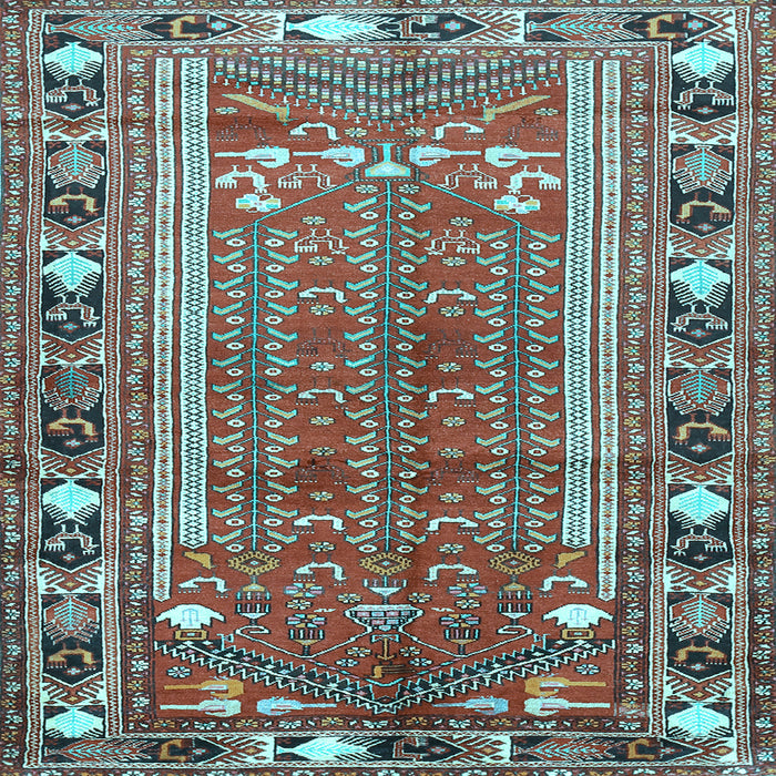 Square Persian Light Blue Traditional Rug, tr407lblu