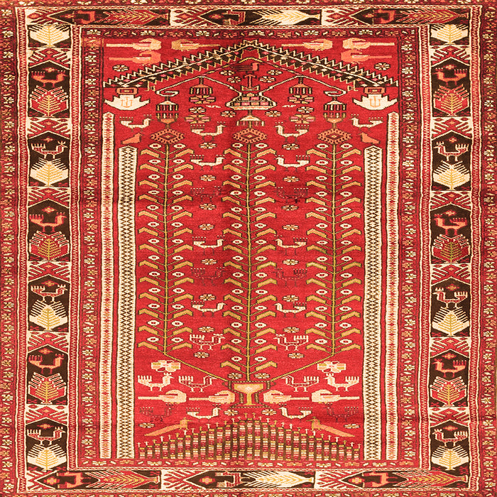Serging Thickness of Persian Orange Traditional Rug, tr407org