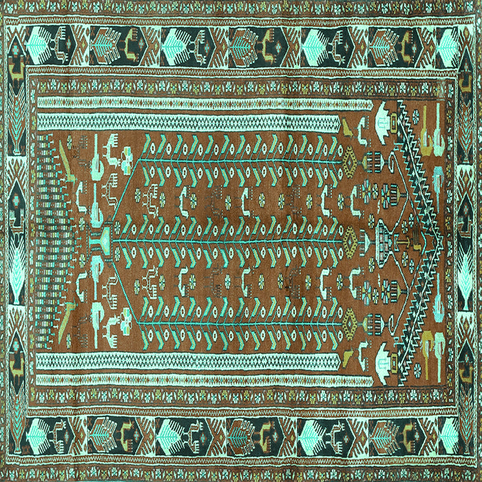 Square Persian Turquoise Traditional Rug, tr407turq