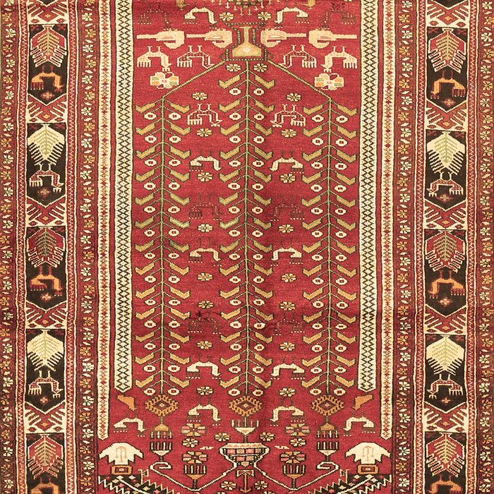 Machine Washable Persian Brown Traditional Rug, wshtr407brn