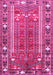 Machine Washable Persian Pink Traditional Rug, wshtr407pnk