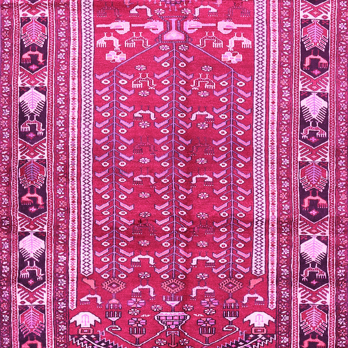 Machine Washable Persian Pink Traditional Rug, wshtr407pnk