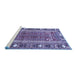 Sideview of Machine Washable Persian Blue Traditional Rug, wshtr407blu