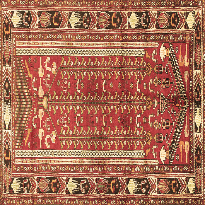 Square Persian Brown Traditional Rug, tr407brn