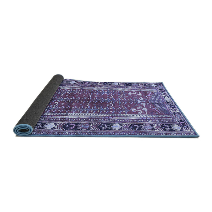 Sideview of Persian Blue Traditional Rug, tr407blu