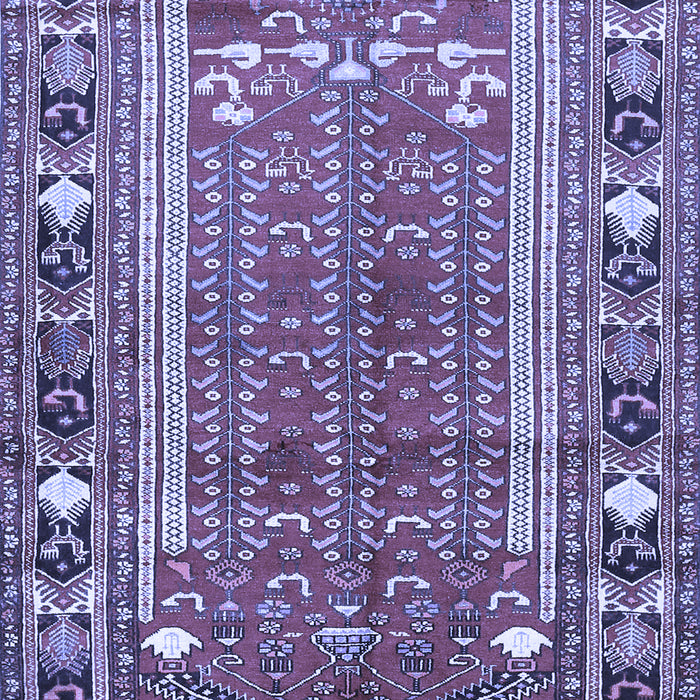 Machine Washable Persian Blue Traditional Rug, wshtr407blu