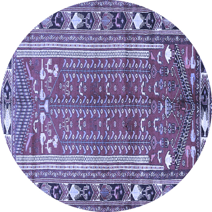 Round Persian Blue Traditional Rug, tr407blu