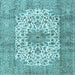 Square Machine Washable Persian Light Blue Traditional Rug, wshtr4080lblu