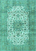 Machine Washable Persian Turquoise Traditional Area Rugs, wshtr4080turq