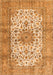 Serging Thickness of Machine Washable Persian Orange Traditional Area Rugs, wshtr4080org