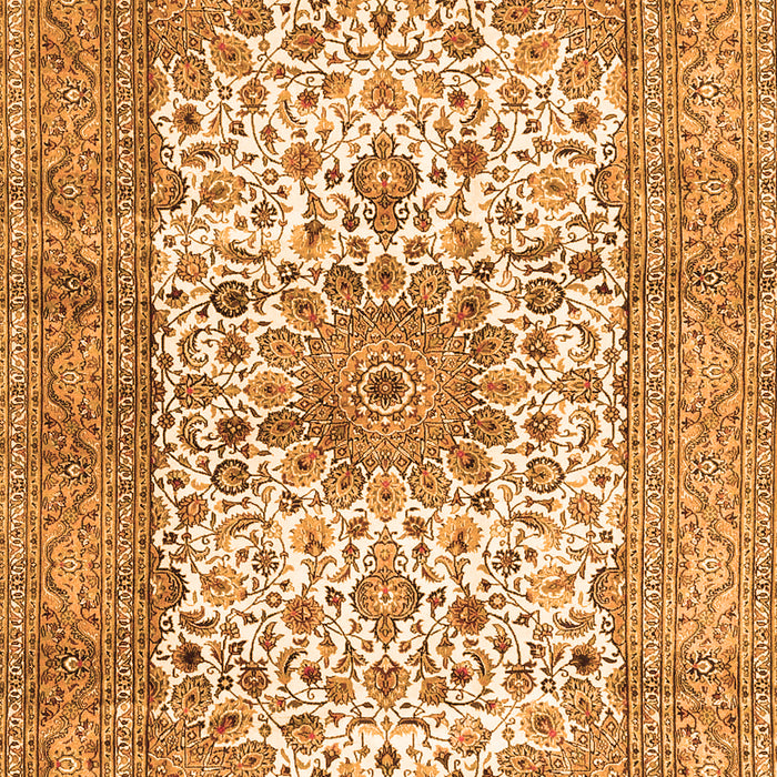 Serging Thickness of Machine Washable Persian Orange Traditional Area Rugs, wshtr4080org