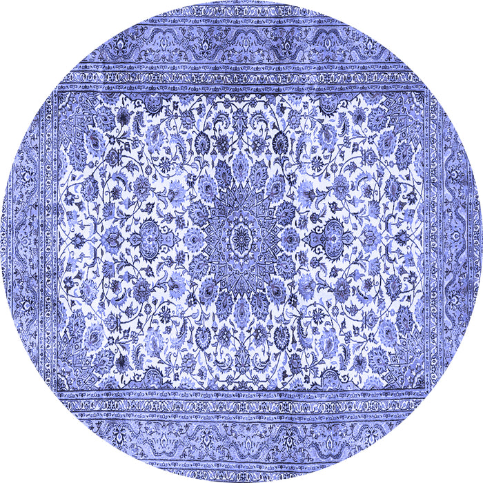 Round Persian Blue Traditional Rug, tr4080blu