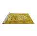 Sideview of Machine Washable Persian Yellow Traditional Rug, wshtr4080yw