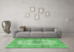 Machine Washable Persian Emerald Green Traditional Area Rugs in a Living Room,, wshtr4080emgrn