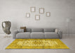 Machine Washable Persian Yellow Traditional Rug in a Living Room, wshtr4080yw