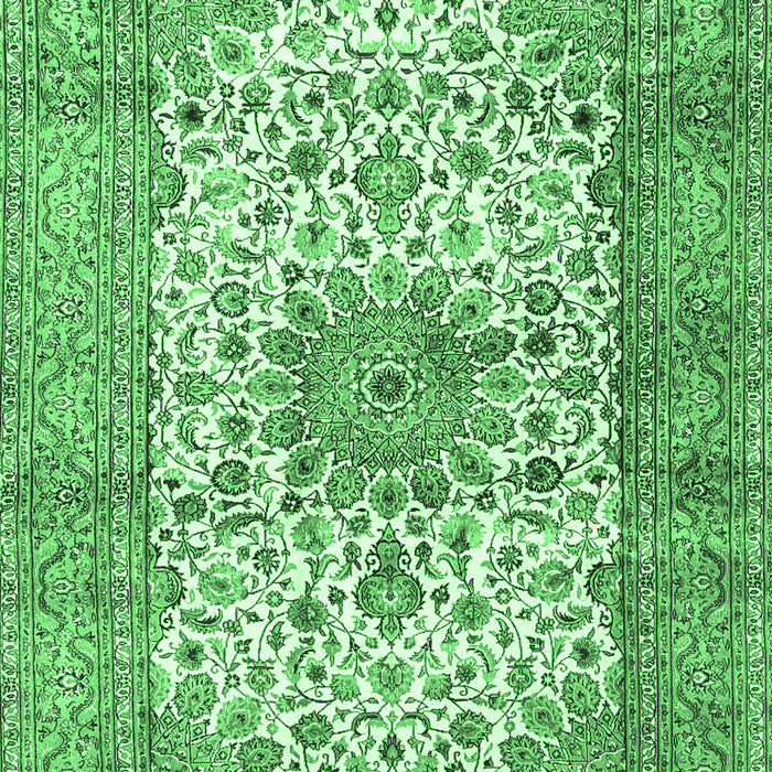 Machine Washable Persian Emerald Green Traditional Area Rugs, wshtr4080emgrn