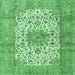 Square Persian Emerald Green Traditional Rug, tr4080emgrn