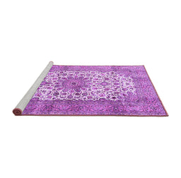 Sideview of Machine Washable Persian Purple Traditional Area Rugs, wshtr4080pur