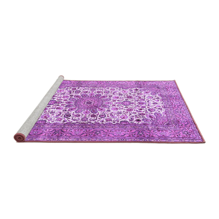 Sideview of Machine Washable Persian Purple Traditional Area Rugs, wshtr4080pur