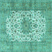 Square Persian Turquoise Traditional Rug, tr4080turq