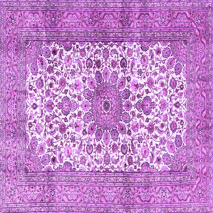 Square Machine Washable Persian Purple Traditional Area Rugs, wshtr4080pur