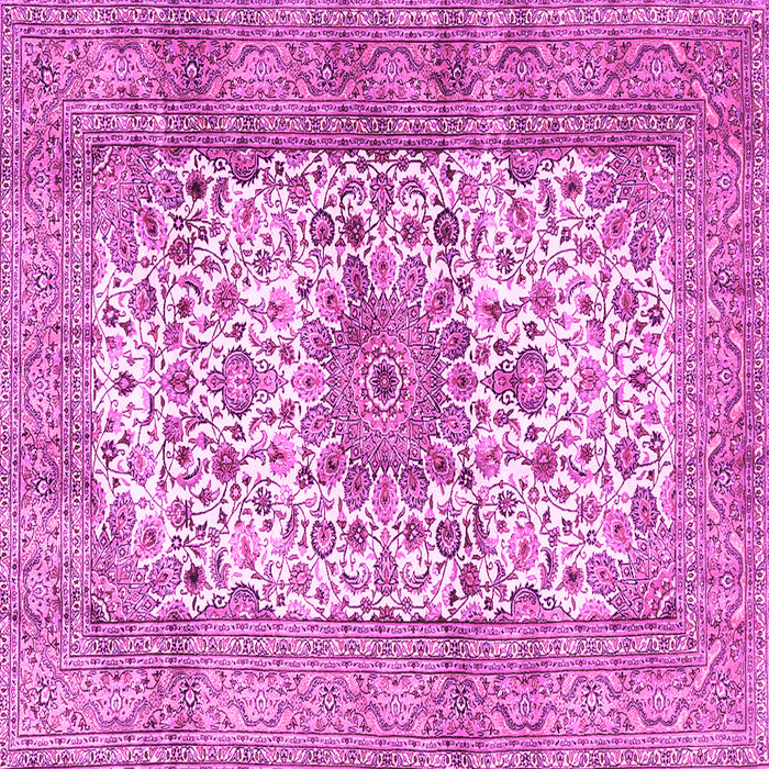 Square Machine Washable Persian Pink Traditional Rug, wshtr4080pnk