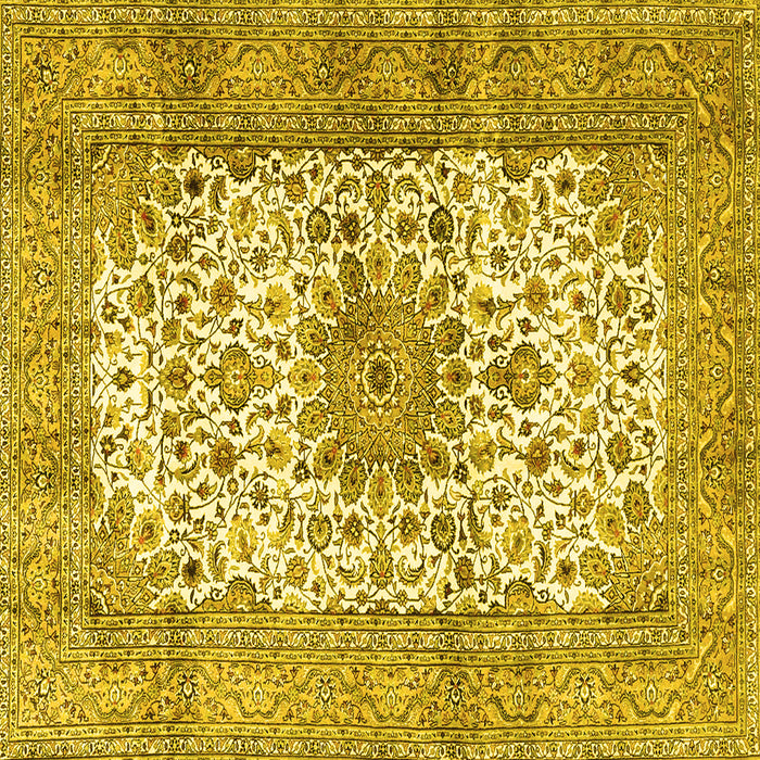 Square Persian Yellow Traditional Rug, tr4080yw