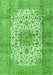 Serging Thickness of Machine Washable Persian Green Traditional Area Rugs, wshtr4080grn