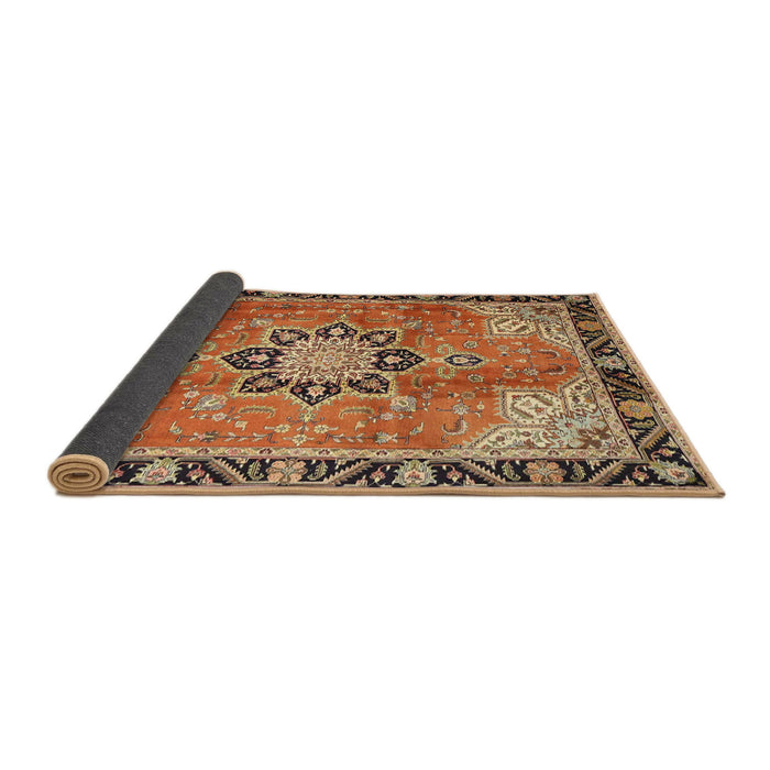 Sideview of Traditional Mahogany Brown Persian Rug, tr4081