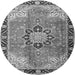 Machine Washable Persian Gray Traditional Rug, wshtr4081gry