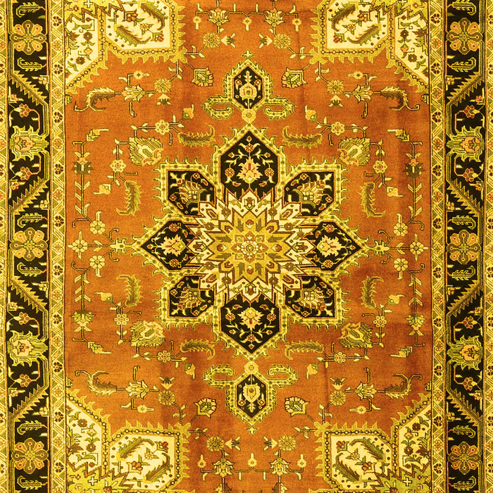 Machine Washable Persian Yellow Traditional Rug, wshtr4081yw