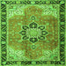 Round Machine Washable Persian Green Traditional Area Rugs, wshtr4081grn