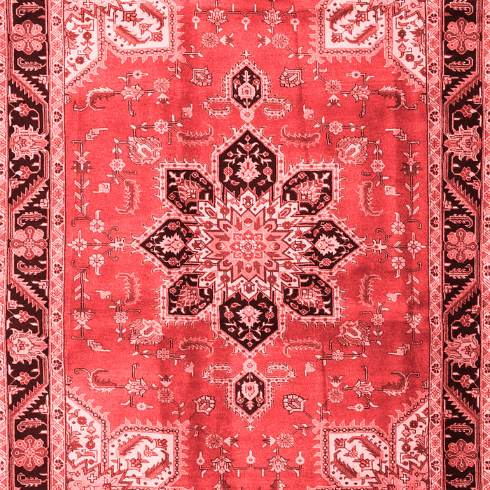 Machine Washable Persian Red Traditional Rug, wshtr4081red