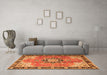 Machine Washable Persian Orange Traditional Area Rugs in a Living Room, wshtr4081org