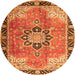 Machine Washable Persian Orange Traditional Area Rugs, wshtr4081org