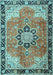 Machine Washable Persian Light Blue Traditional Rug, wshtr4081lblu