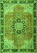 Serging Thickness of Machine Washable Persian Green Traditional Area Rugs, wshtr4081grn