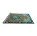 Sideview of Machine Washable Persian Light Blue Traditional Rug, wshtr4081lblu