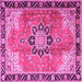 Square Machine Washable Persian Pink Traditional Rug, wshtr4081pnk