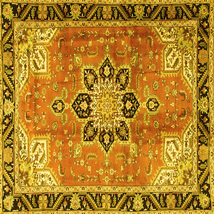 Square Persian Yellow Traditional Rug, tr4081yw