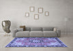 Machine Washable Persian Blue Traditional Rug in a Living Room, wshtr4081blu