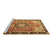 Sideview of Machine Washable Persian Brown Traditional Rug, wshtr4081brn