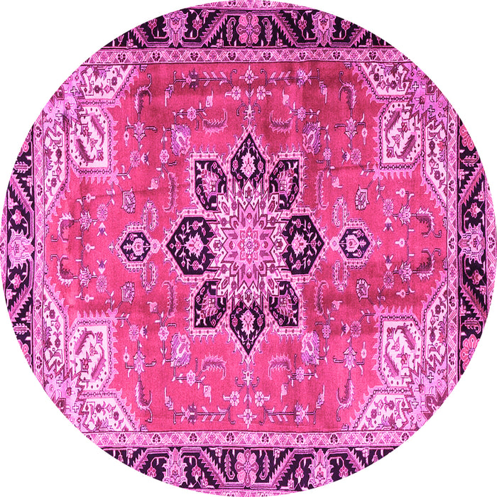 Round Persian Pink Traditional Rug, tr4081pnk