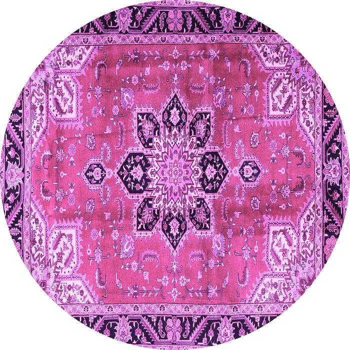 Round Persian Purple Traditional Rug, tr4081pur