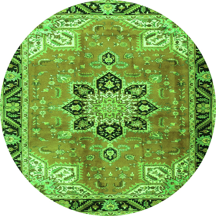 Machine Washable Persian Green Traditional Area Rugs, wshtr4081grn