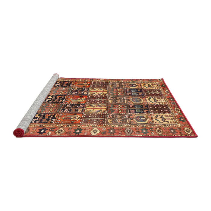 Sideview of Machine Washable Traditional Sand Brown Rug, wshtr4082