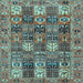 Square Machine Washable Persian Light Blue Traditional Rug, wshtr4082lblu