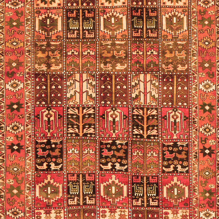 Serging Thickness of Machine Washable Persian Orange Traditional Area Rugs, wshtr4082org